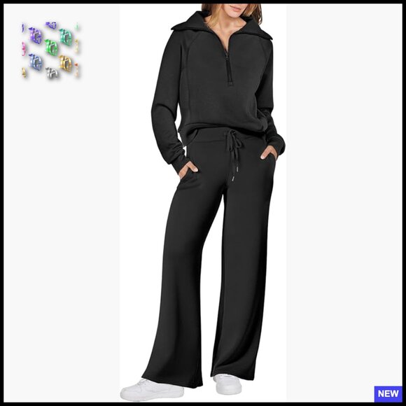 Pants - Oversized Sweatsuit Set Wide Leg Pants Lounge Travel Leisure Active Wear